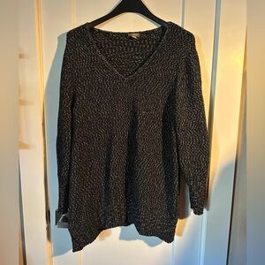 JJill Black and White Tweed Long Sleeve Sweater. 3X. Cotton Blend. EUC.